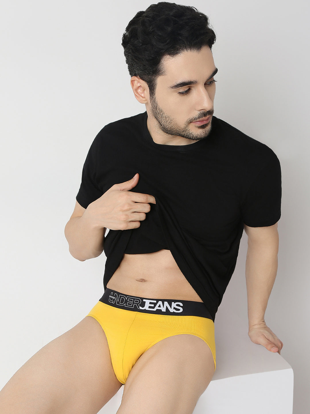 Underjeans By Spykar Men Yellow & Purple Brief