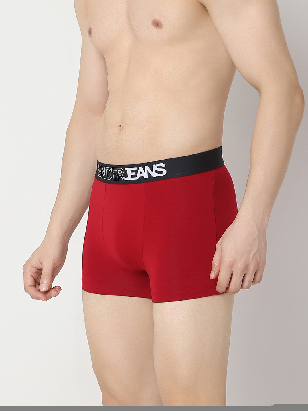 Underjeans By Spykar Men Black & Maroon Trunk