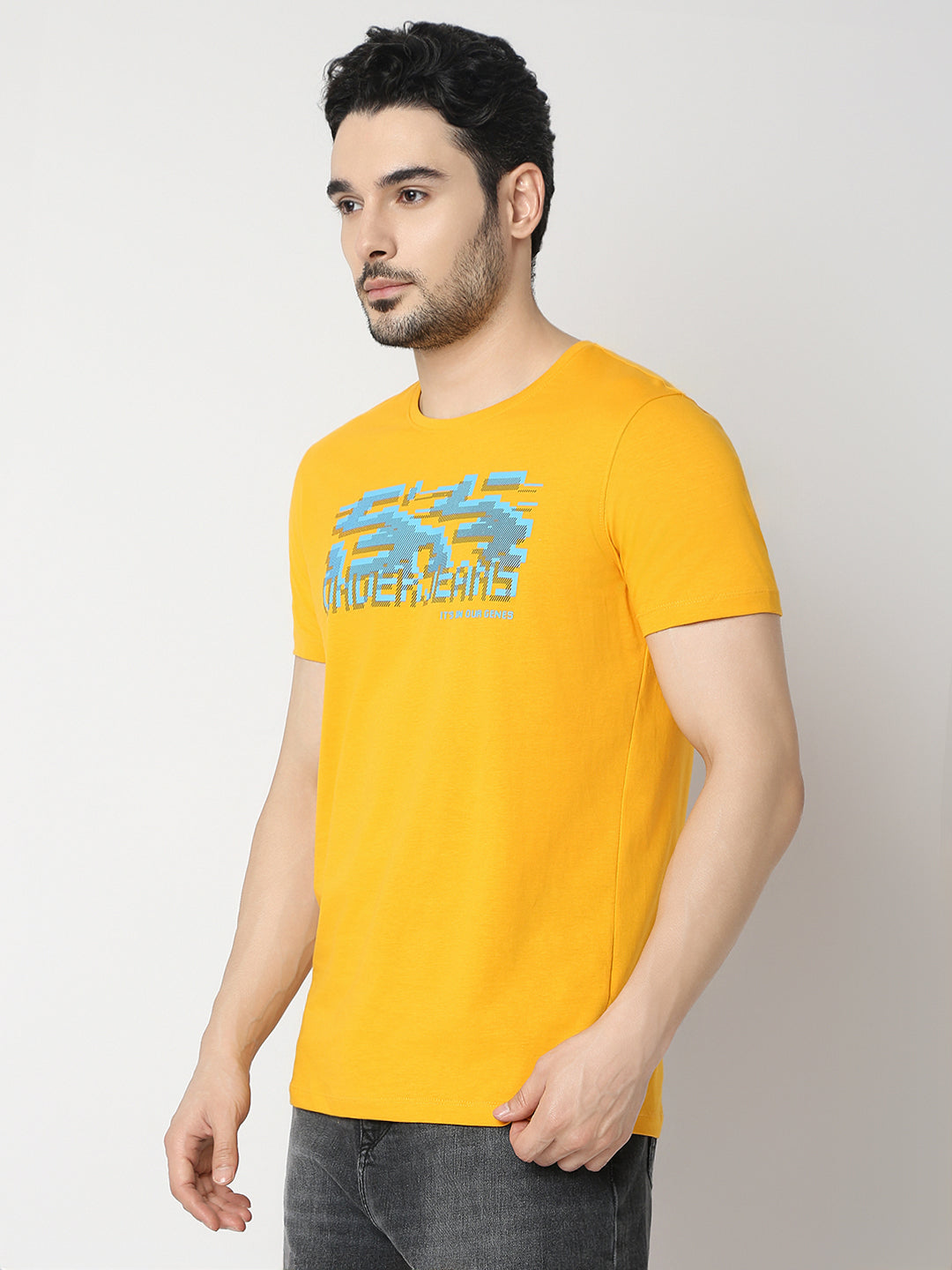 Underjeans By Spykar Men Chrome Yellow T-Shirt