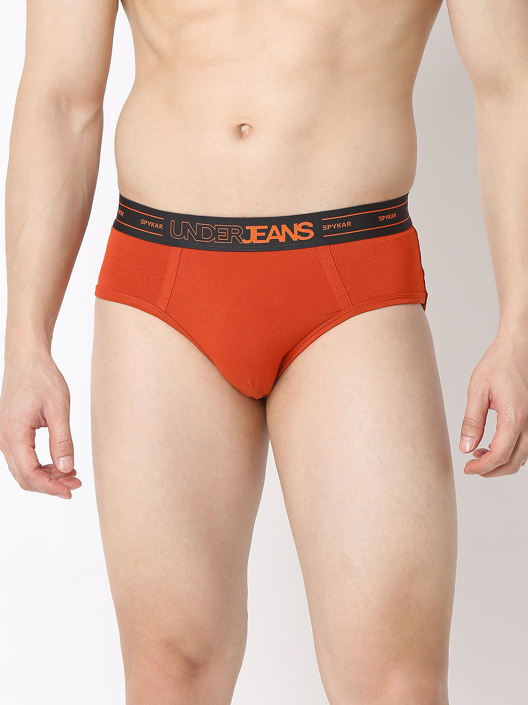 Underjeans By Spykar Men Brunt Orange Brief