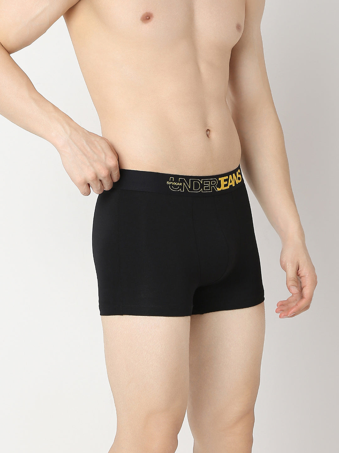 Underjeans By Spykar Men Black & Maroon Trunk