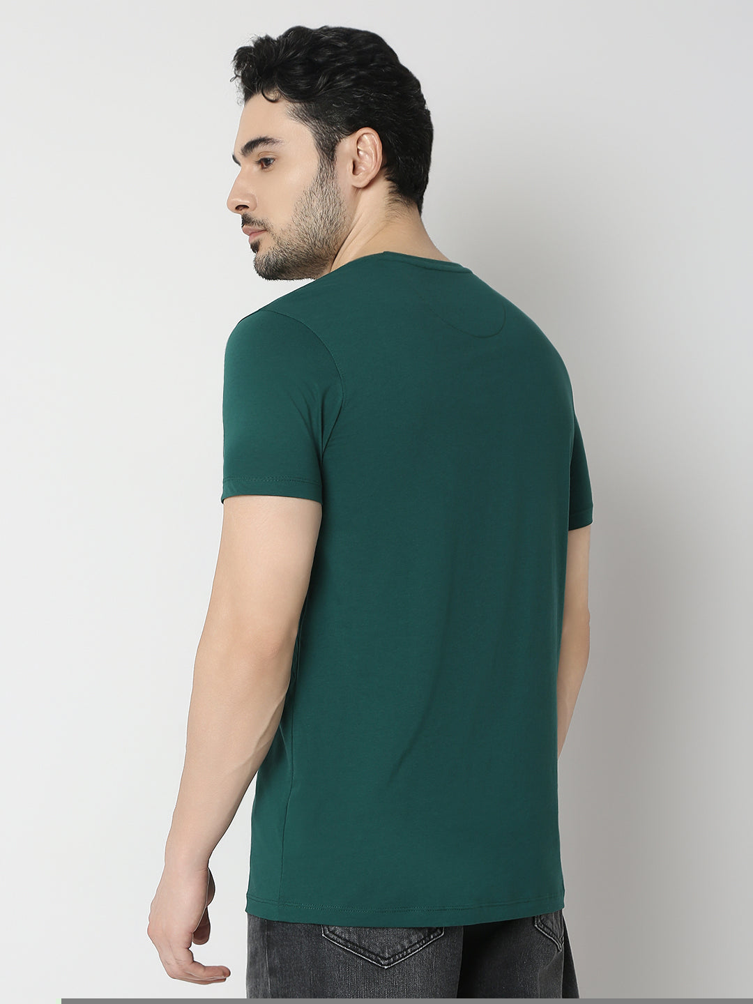 Underjeans By Spykar Men Bottle Green T-Shirt