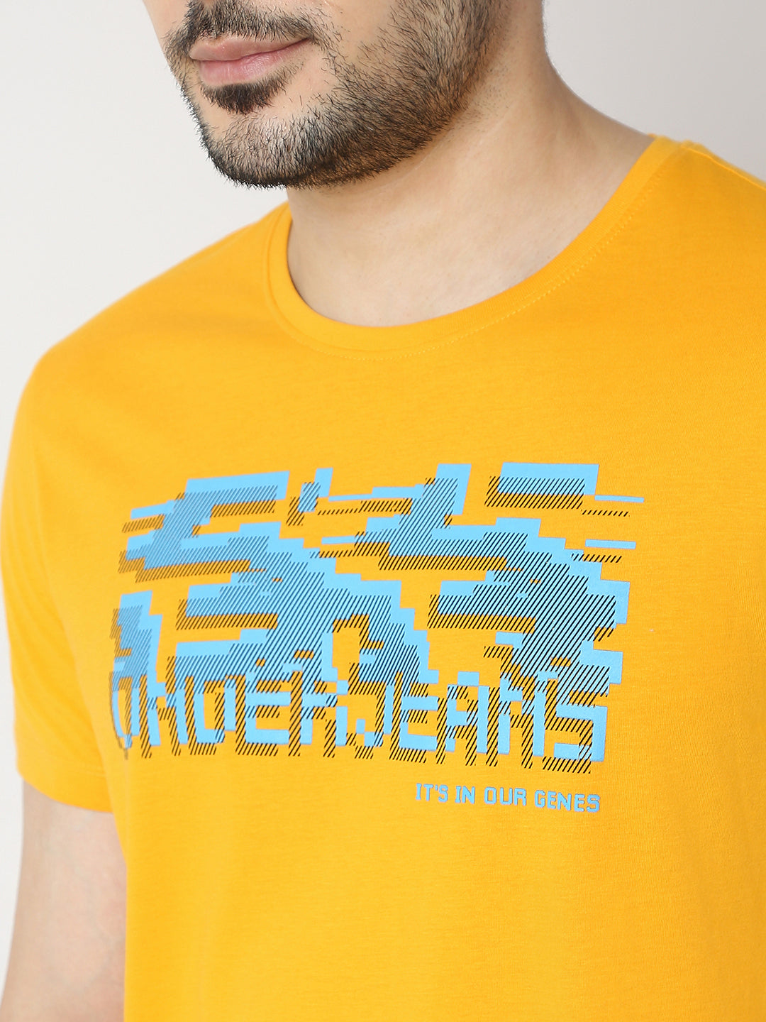 Underjeans By Spykar Men Chrome Yellow T-Shirt