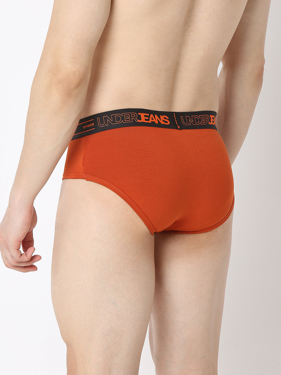 Underjeans By Spykar Men Brunt Orange Brief