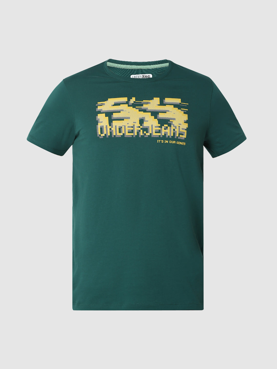 Underjeans By Spykar Men Bottle Green T-Shirt