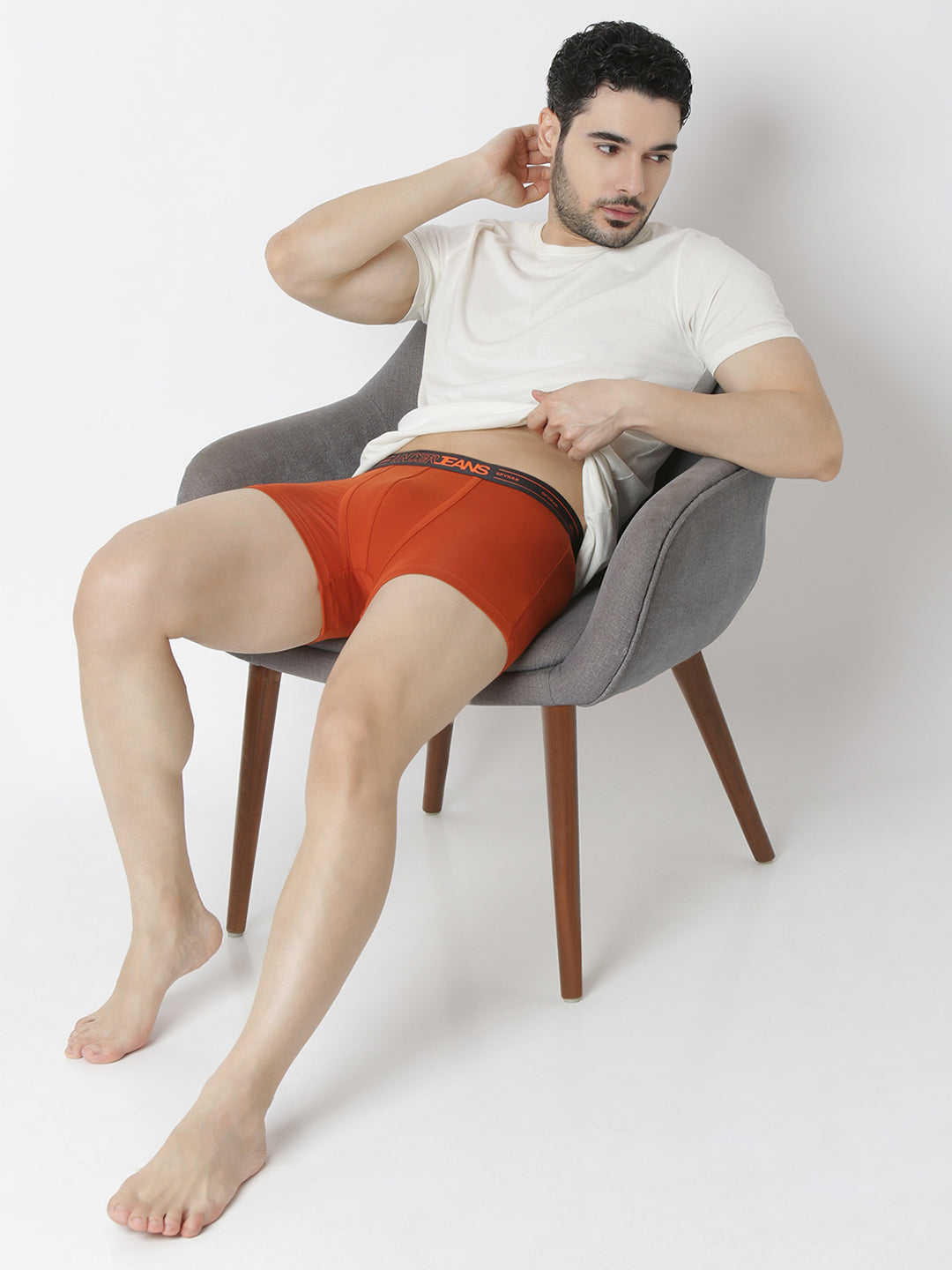 Underjeans By Spykar Men Orange Trunk