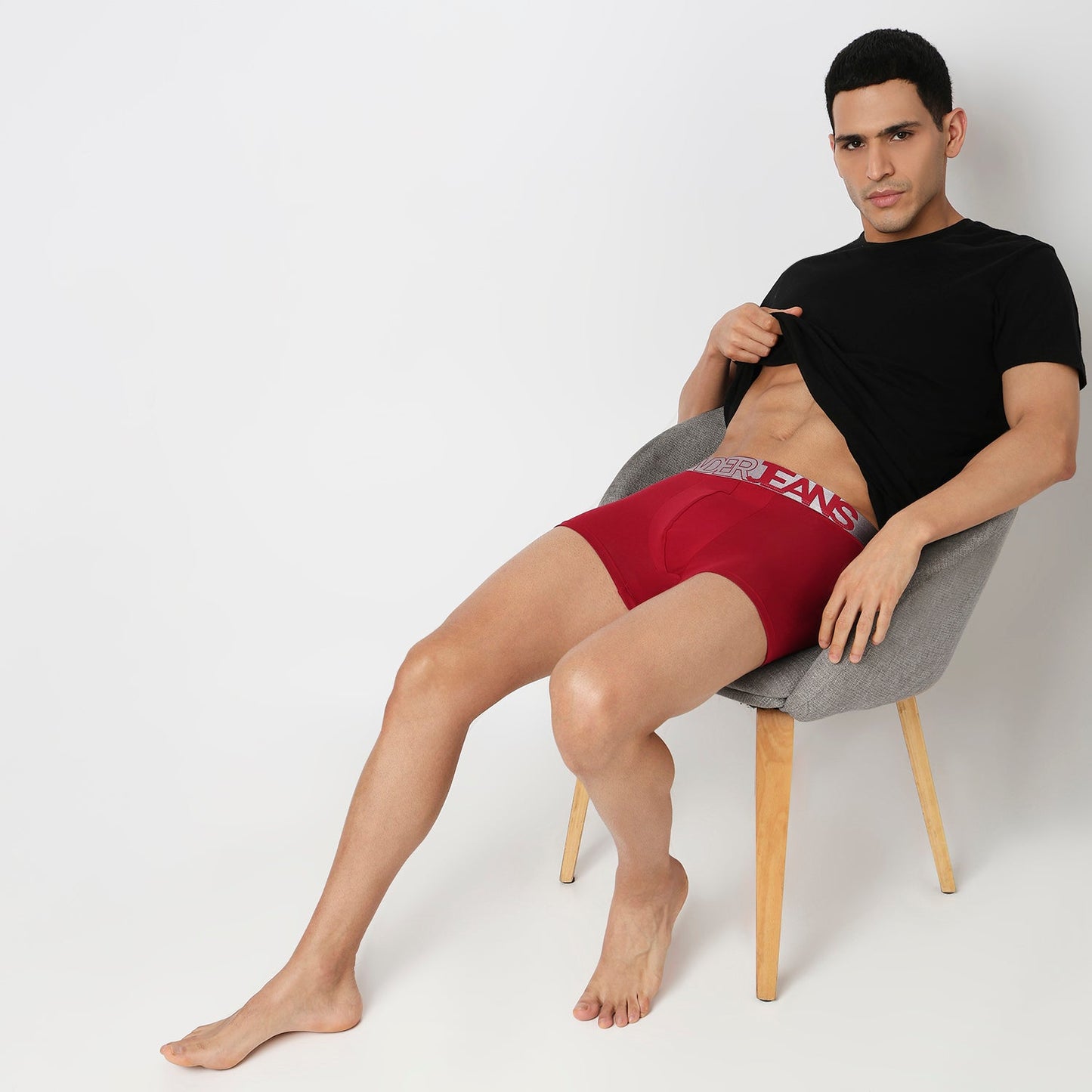 Underjeans Bright Brick Cotton Blend Trunks