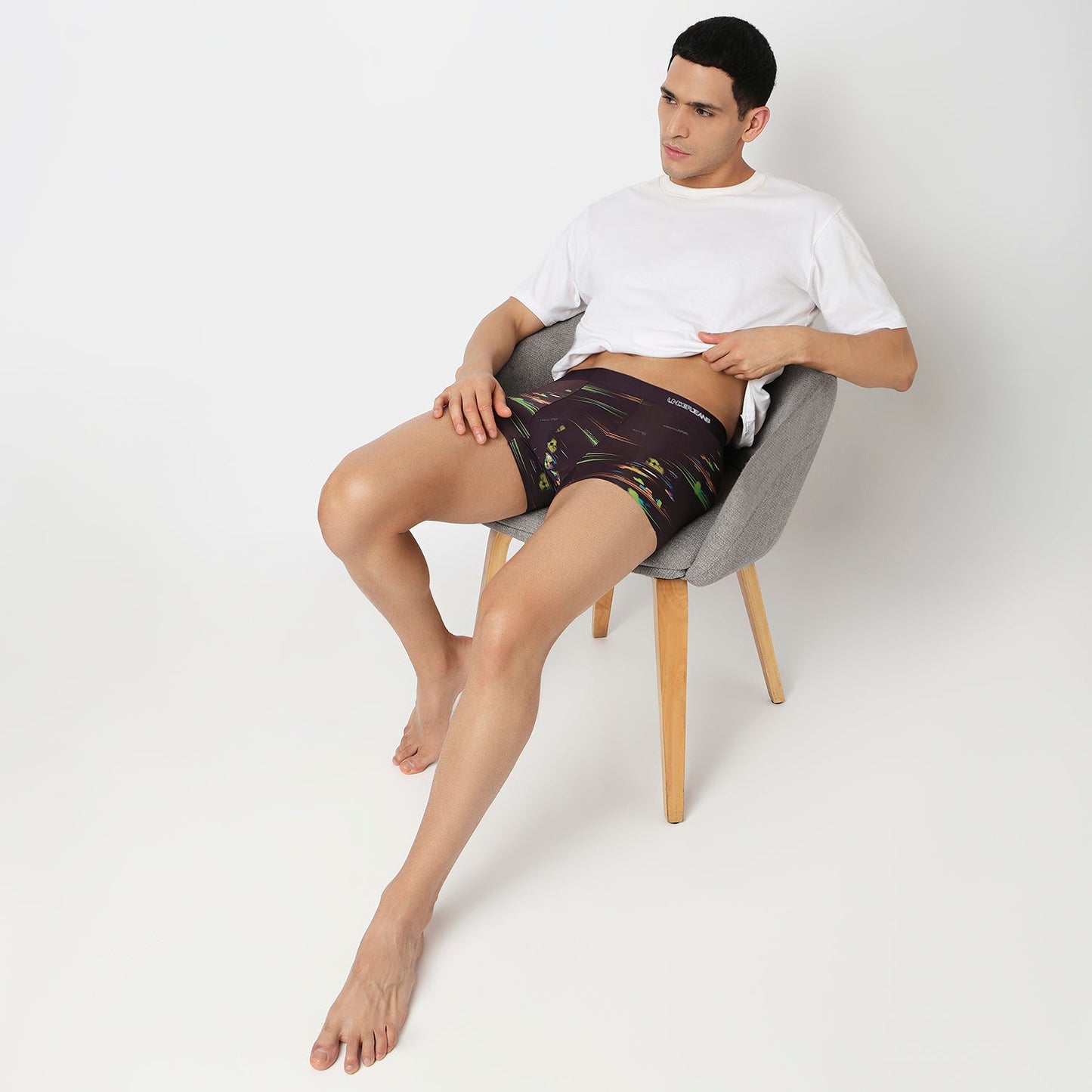 Underjeans Coffee Brown Nylon Blend Trunks