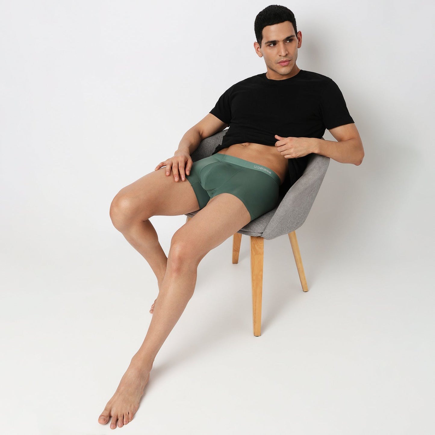 Underjeans Dusty Green Nylon Blend Trunks