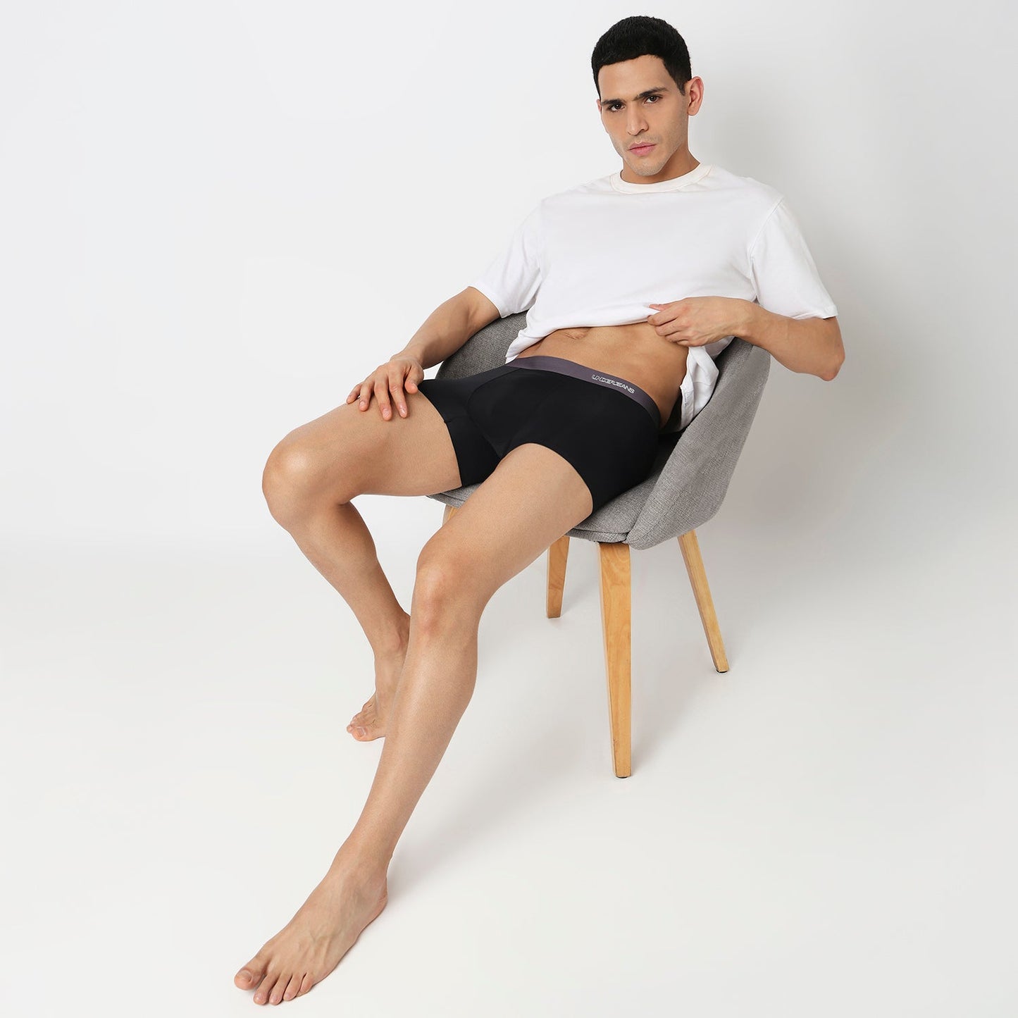 Underjeans Black Nylon Blend Trunks