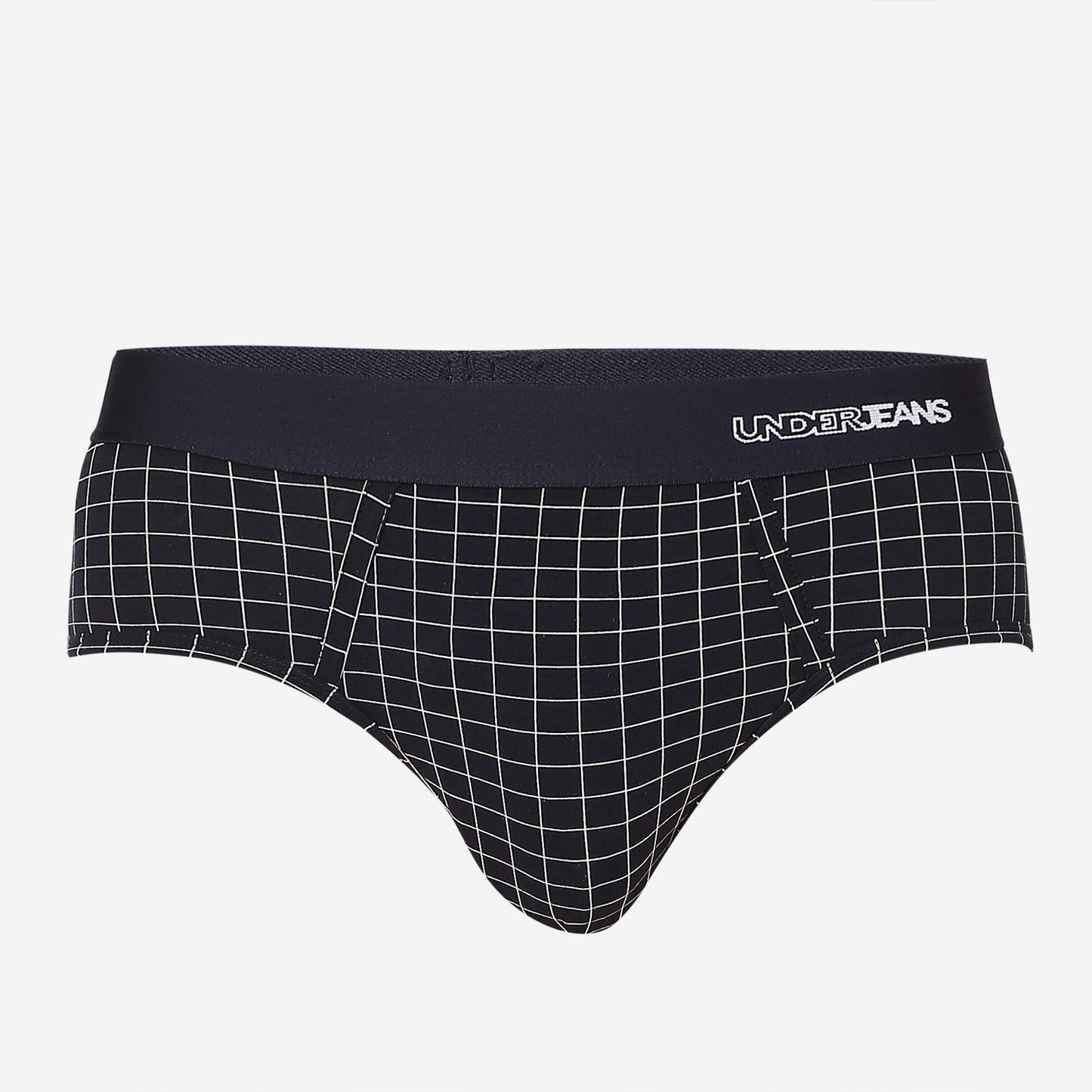 UnderJeans by Spykar Men Basic Navy Checks Ultrasoft Briefs