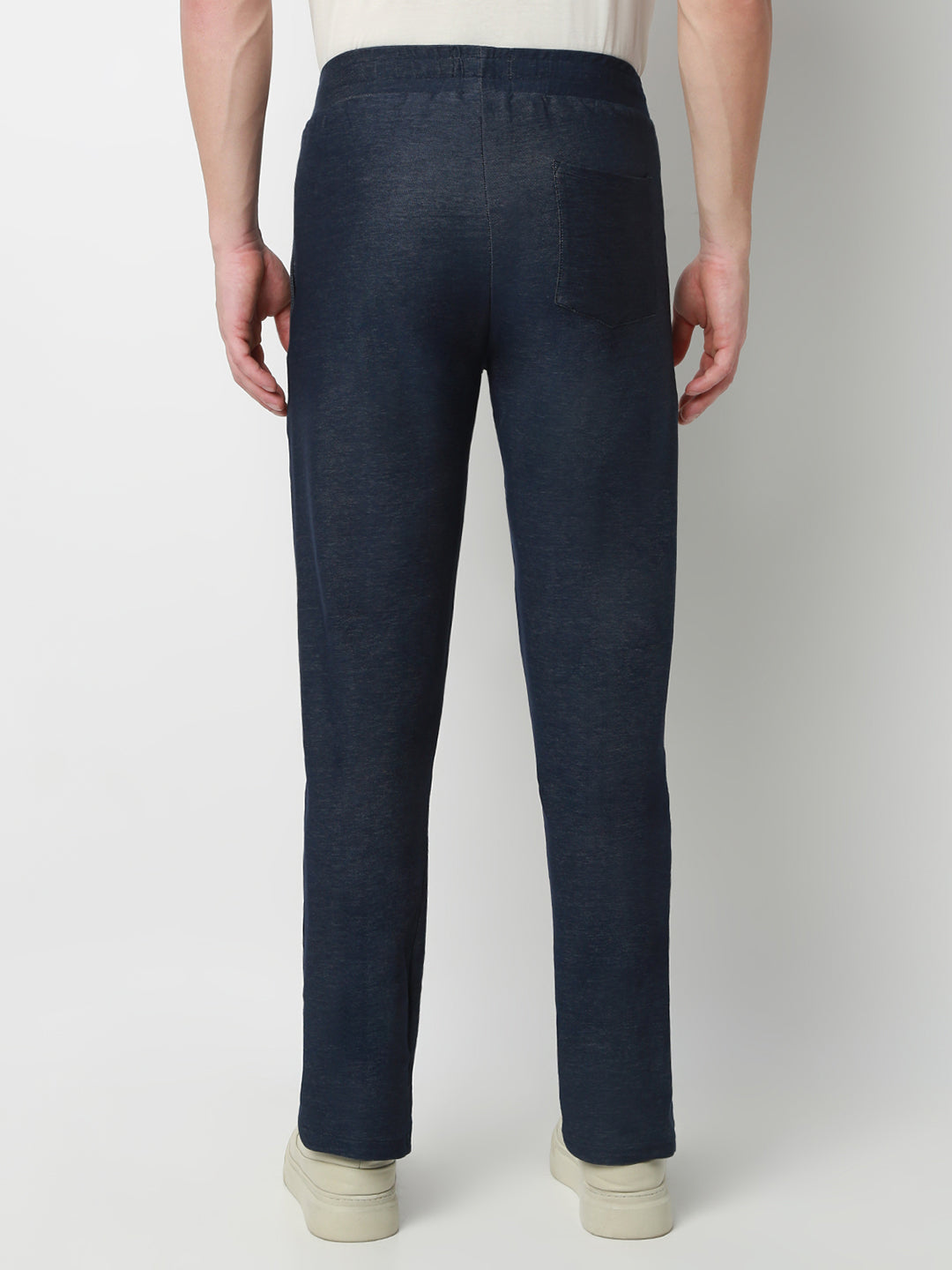 UnderJeans by Spykar Men Mid-Rise Solid Blue Slim Fit Lounge Pants