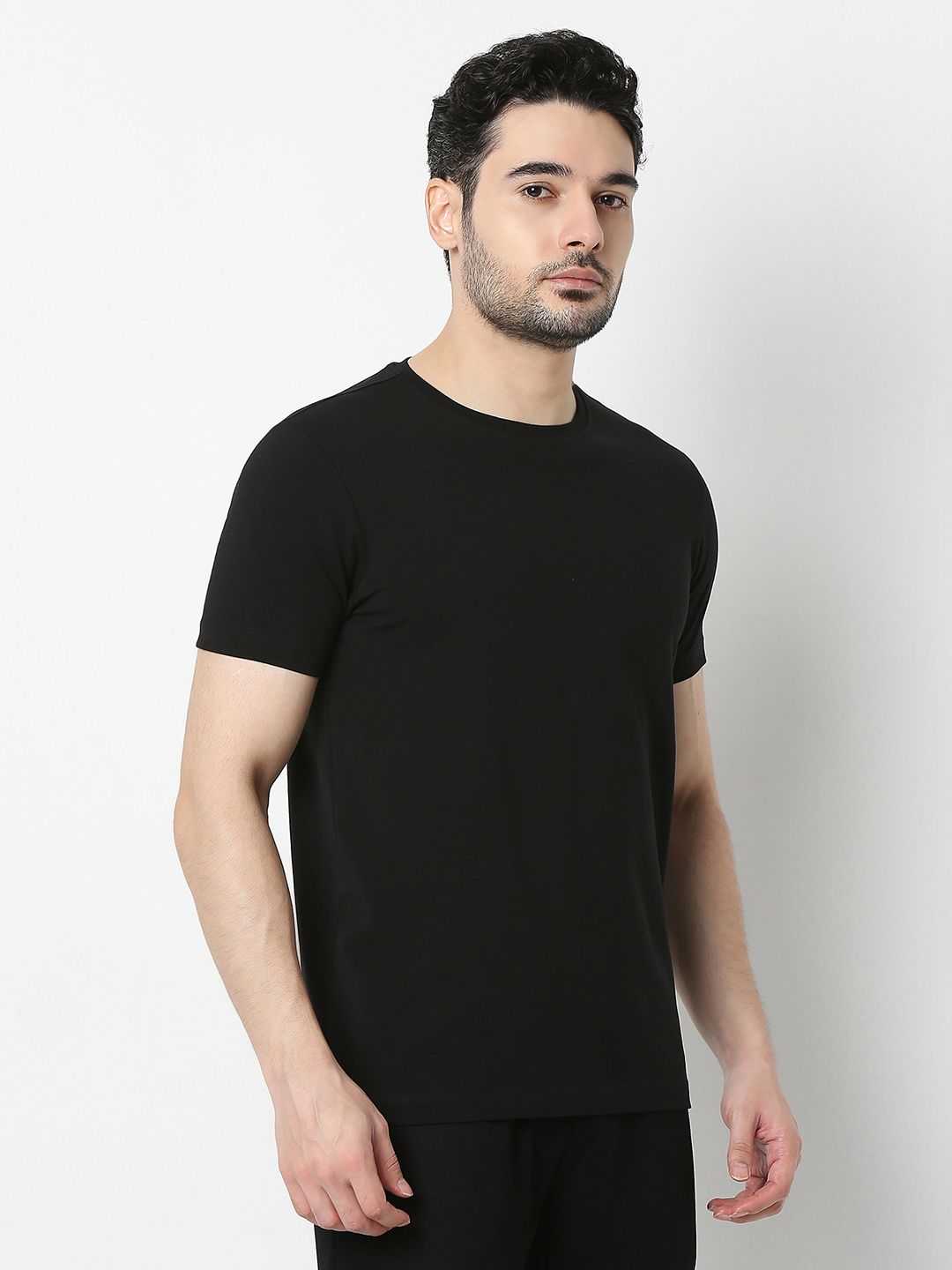 Underjeans by Spykar Black T-Shirt