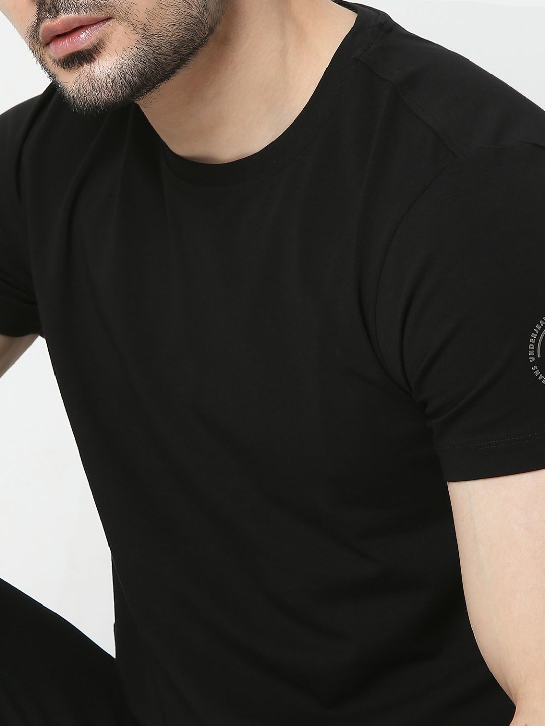 Underjeans by Spykar Black T-Shirt
