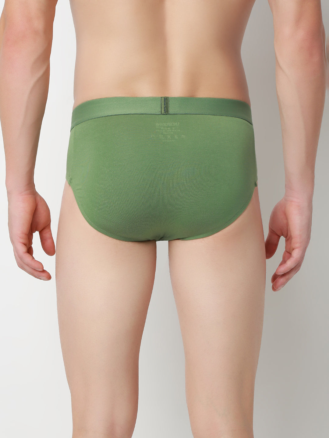 UnderJeans by Spykar Men Basic Light Olive Mid-Rise Solid Ultrasoft Briefs