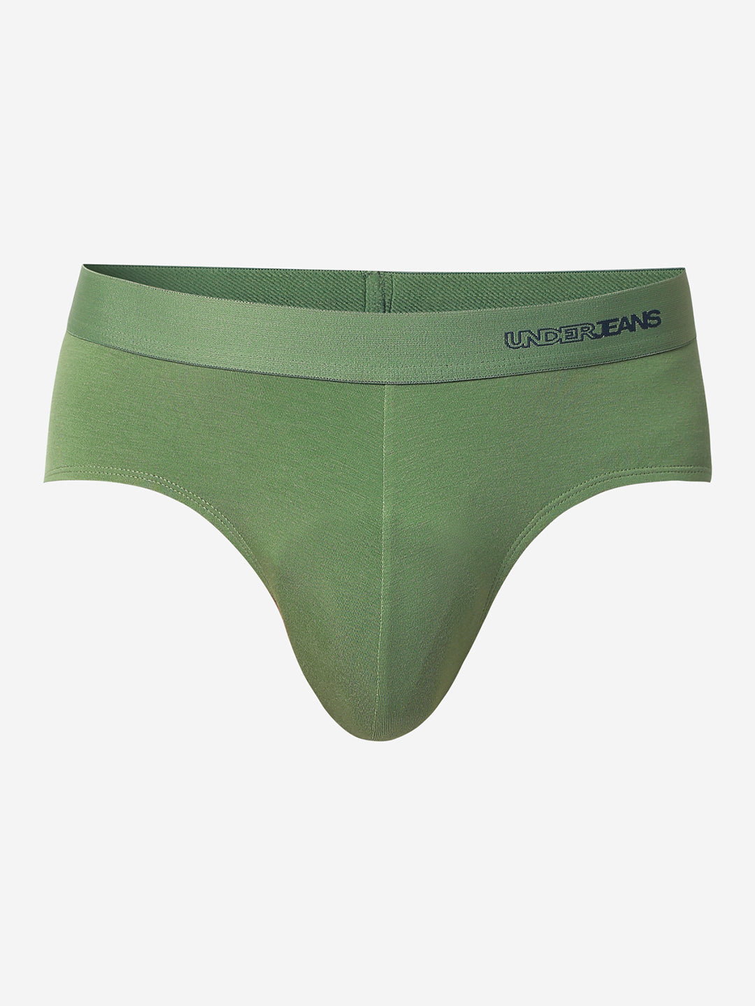UnderJeans by Spykar Men Basic Light Olive Mid-Rise Solid Ultrasoft Briefs
