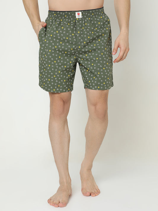 Underjeans by Spykar Men Premium Cotton Olive Boxers
