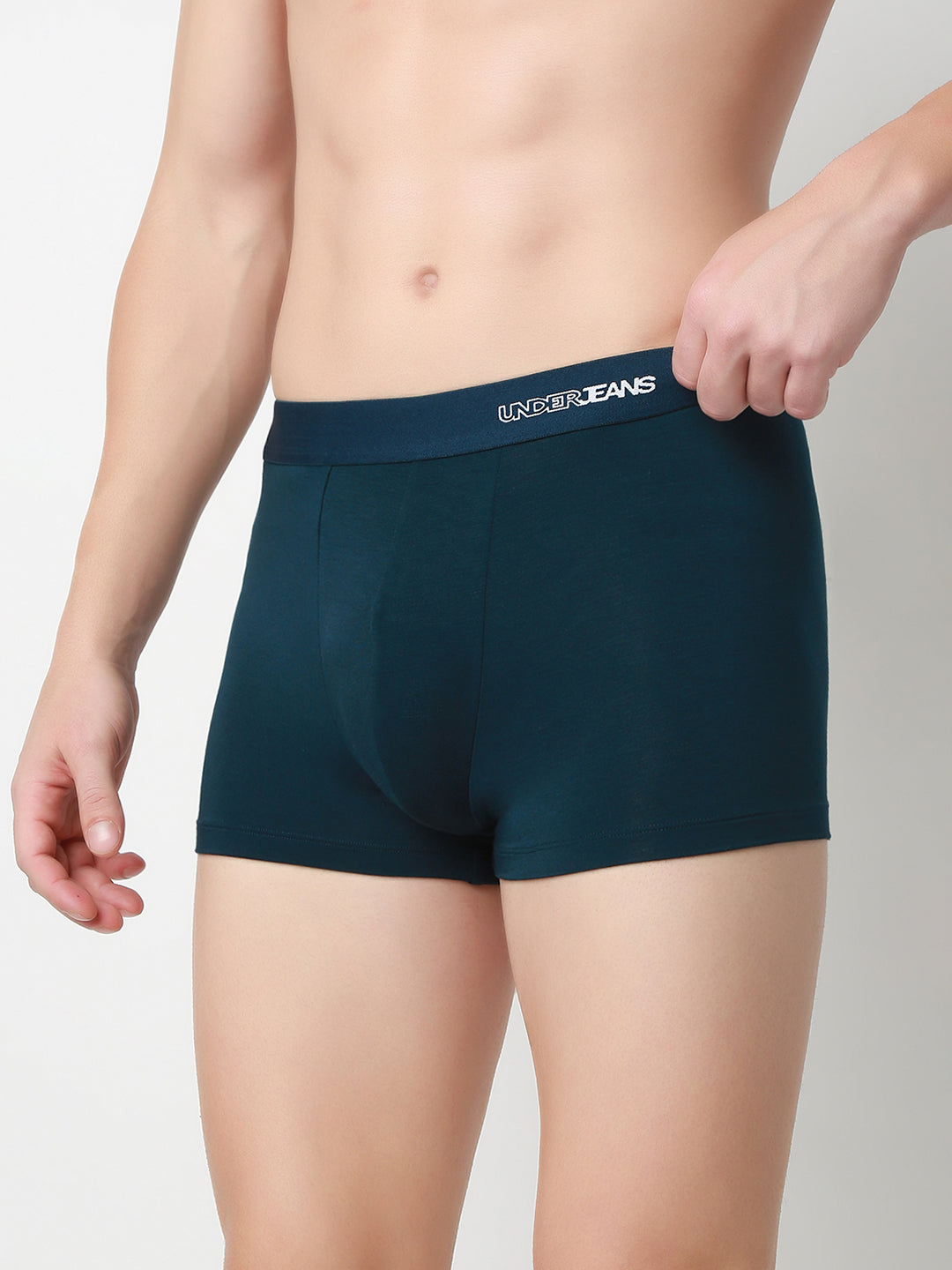 UnderJeans by Spykar Men Solid Teal Green Trunk