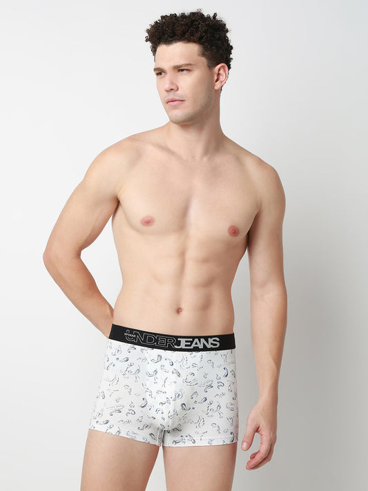 UnderJeans by Spykar Men Printed White Trunk