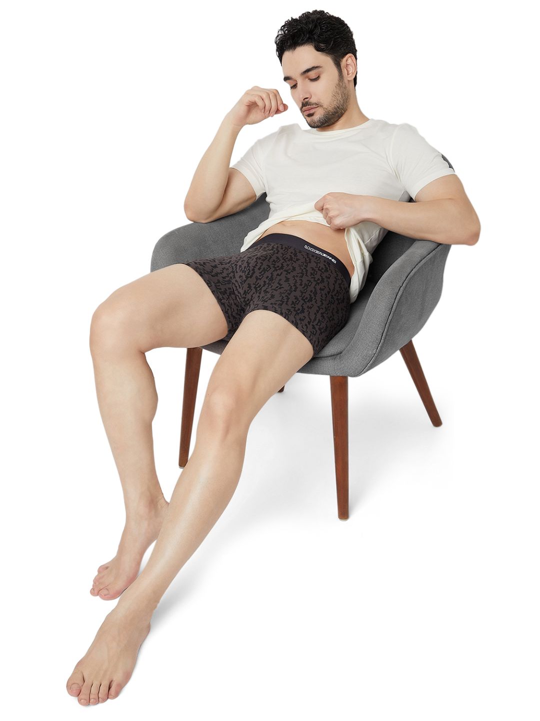 UnderJeans by Spykar Men Printed Grey Black Trunk