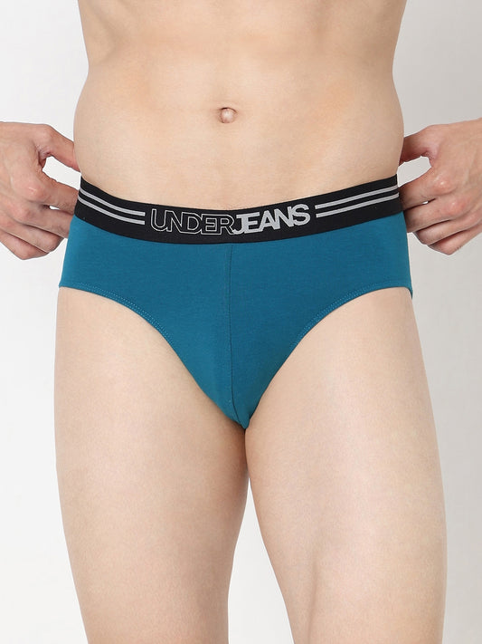 Underjeans by Spykar Men Premium Teal Blue Brief