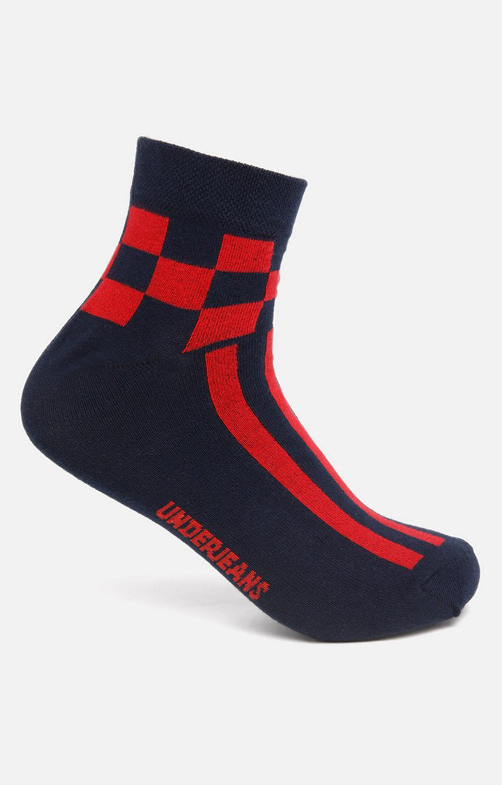 Men Premium Anthra Navy Black Grey Ankle Length (Non Terry) (Pack of 4) Socks- UnderJeans by Spykar