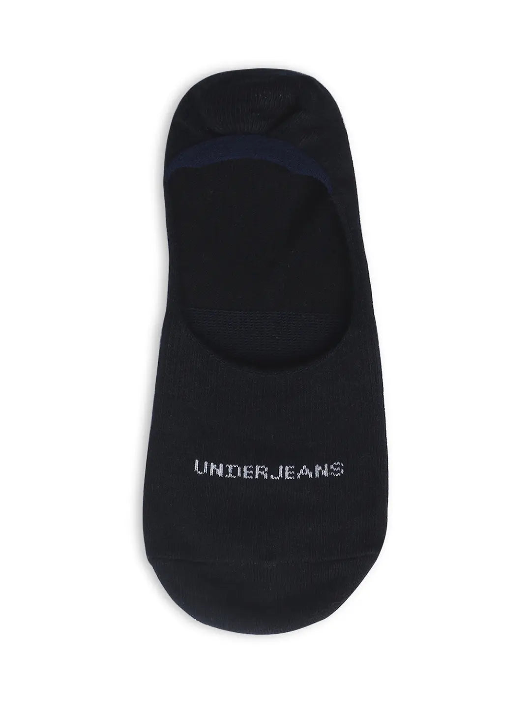 Men Navy & Bottle Green Cotton Blend No Show Socks - Pack Of 2 - Underjeans by Spykar