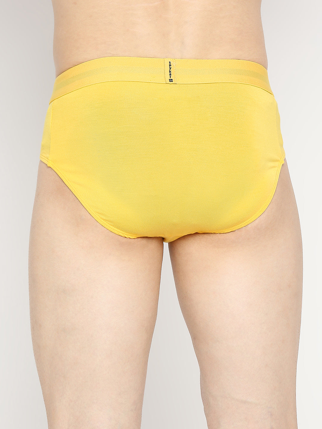 Men Premium Micromodal Yellow Brief - UnderJeans by Spykar