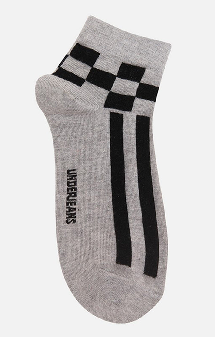 Men Premium Grey Ankle Length (Non Terry) Single Pair of Socks- UnderJeans by Spykar