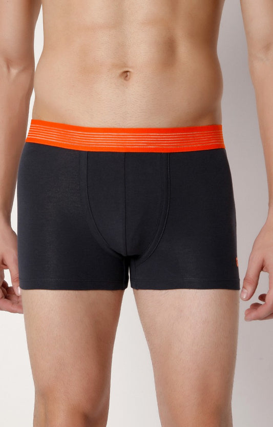Men Premium Darkgrey Cotton Blend Trunk- UnderJeans by Spykar