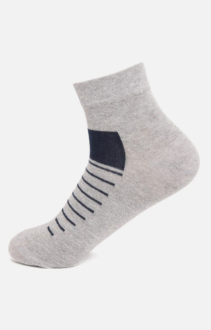 Men Premium Grey Ankle Length (Non Terry) Single Pair of Socks- UnderJeans by Spykar