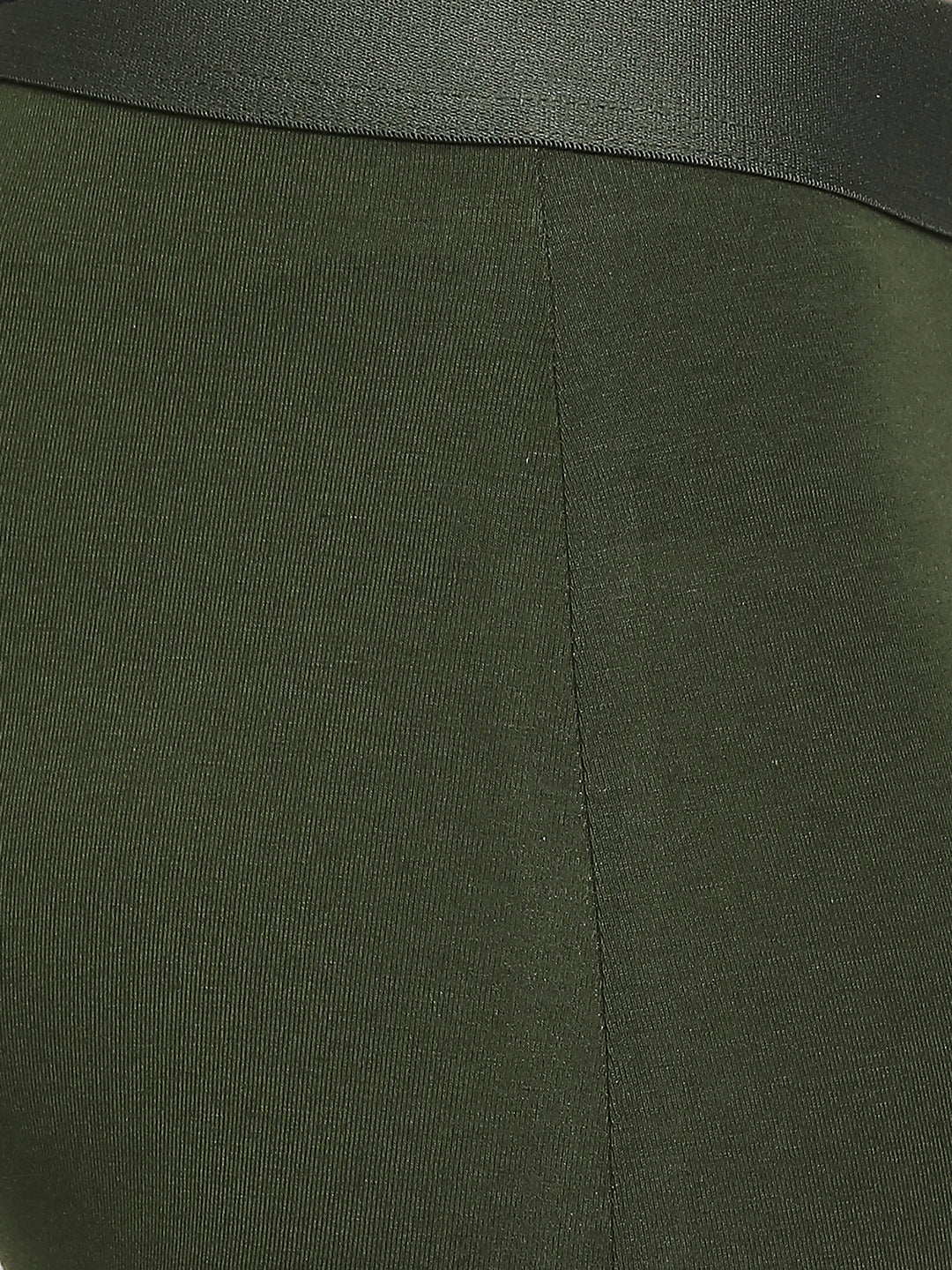 Men Premium Cotton Blend Olive Trunk- UnderJeans by Spykar