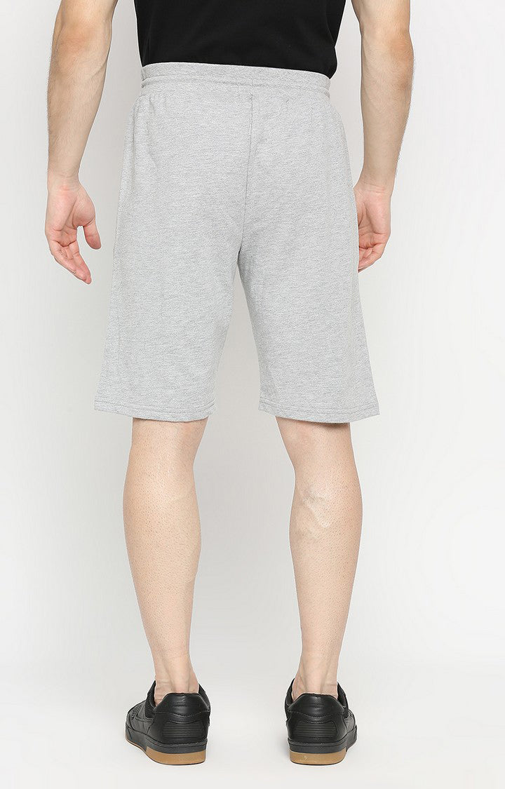 Men Premium Grey Cotton Blend Shorts - UnderJeans by Spykar