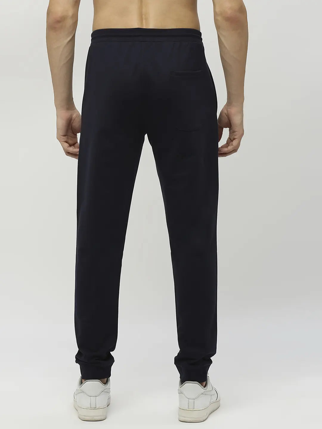 Underjeans By Spykar Men Premium Navy Blue Cotton Joggers Trackpant