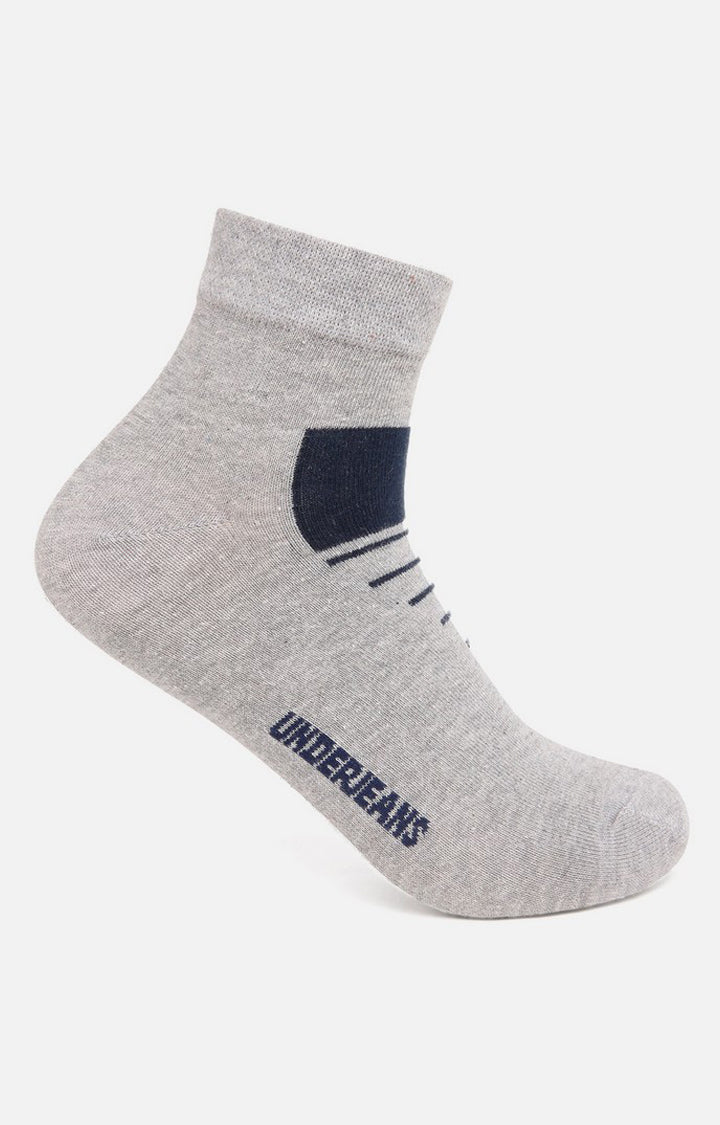 Men Premium Beige Black Navy Grey Green Ankle Length (Non Terry) (Pack of 5) Socks- UnderJeans by Spykar