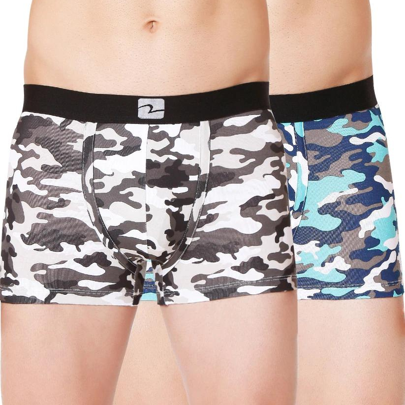 Men Premium Camo 1 & Camo 2 Cotton Blend Trunk (Pack of 2)- UnderJeans by Spykar