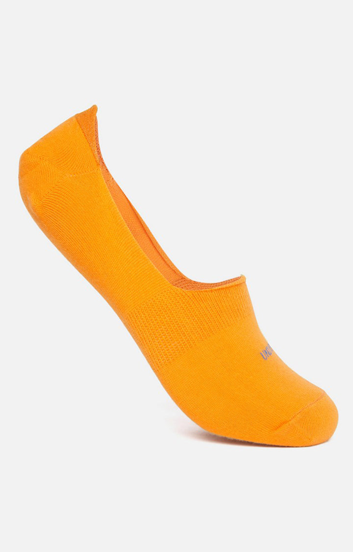 Men Premium Orange Green Turq-Re No Show (Pack of 4) Socks- UnderJeans by Spykar