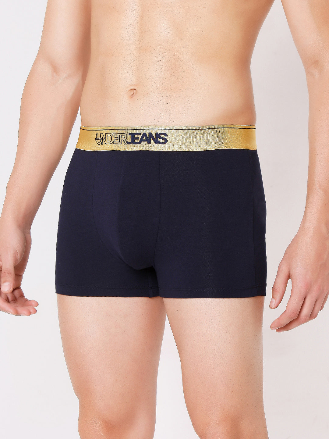 Men Premium Black Navy Red Cotton Blend Trunk (Pack of 3)- UnderJeans by Spykar