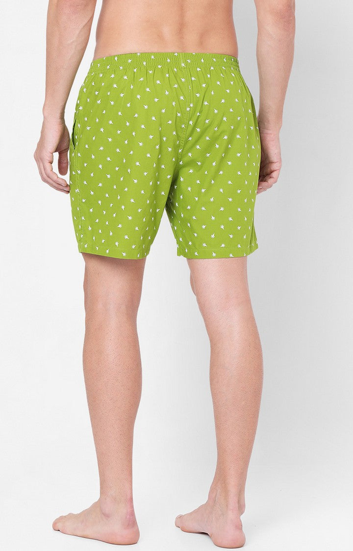 Men Premium Light Green Cotton Boxers- UnderJeans by Spykar