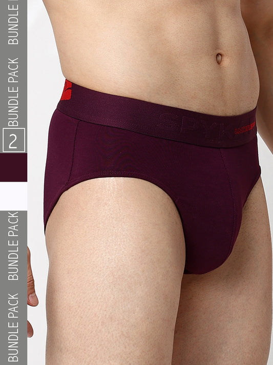 Men Premium Cotton Blend Brief (Pack of 2)- UnderJeans by Spykar
