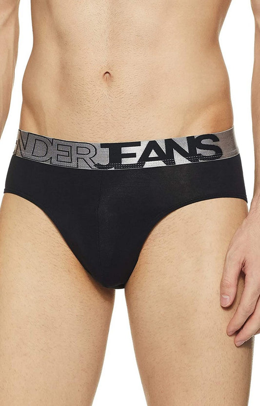 Underjeans by Spykar Men Premium Cotton Blend Black Brief
