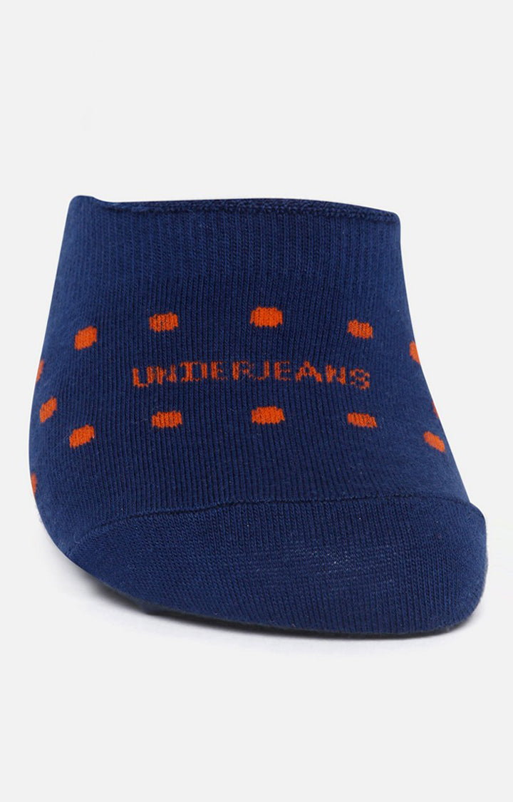 Men Premium Grey Blue Navy No Show (Pack of 3) Socks- UnderJeans by Spykar