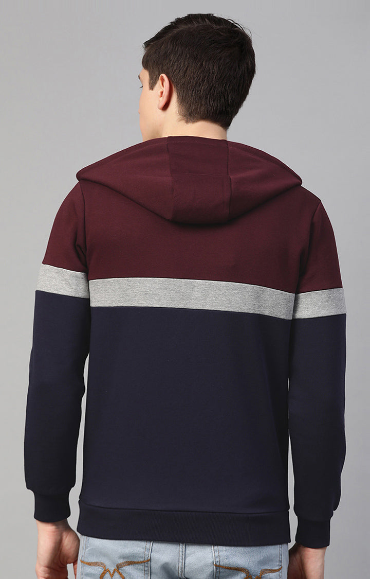 Maroon Cotton Solid Hooded Sweatshirts- UnderJeans by Spykar