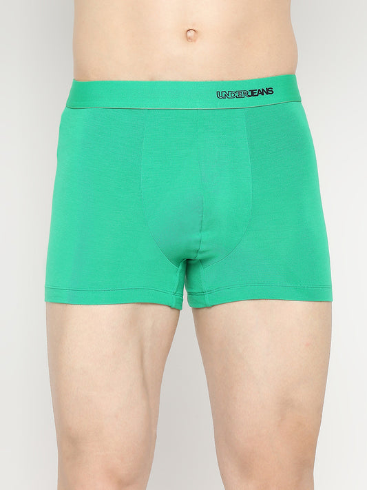 Men Premium Micromodal Green Trunk - UnderJeans by Spykar