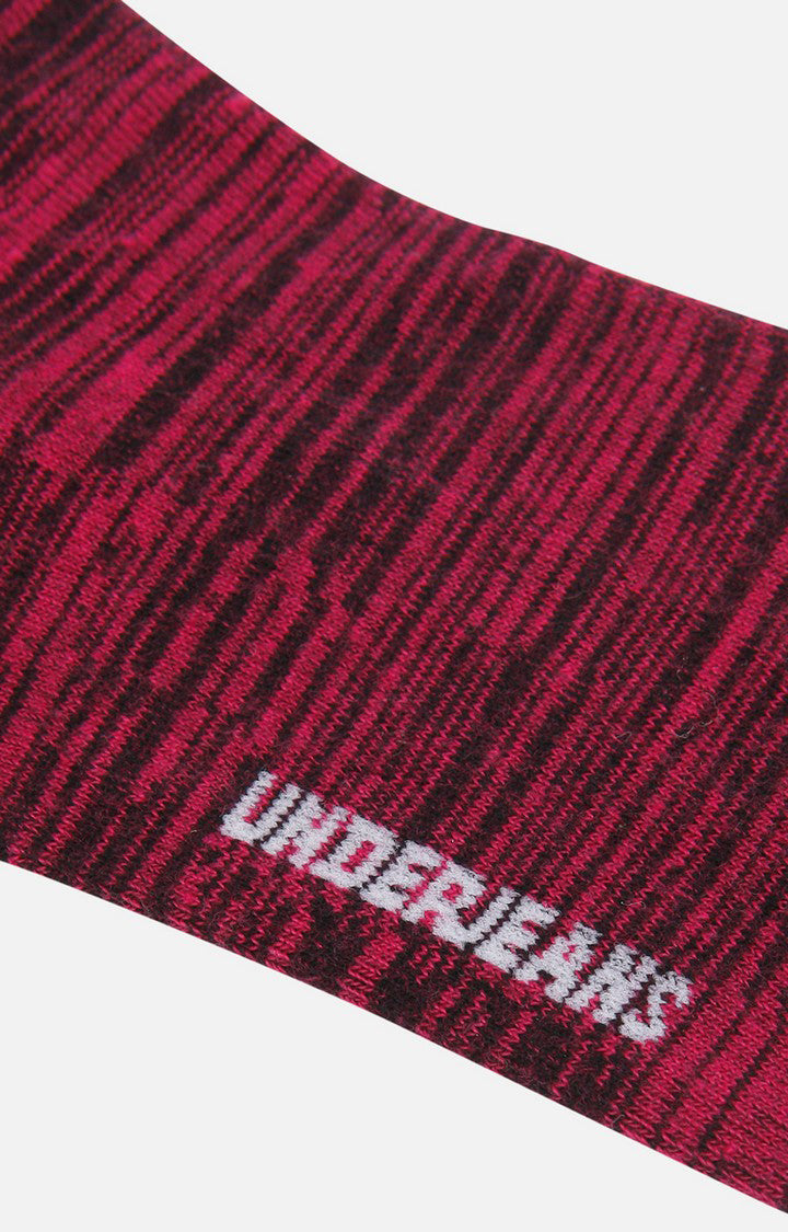 Men Premium Dark Pink Ankle Length (Non Terry) Single Pair of Socks- UnderJeans by Spykar