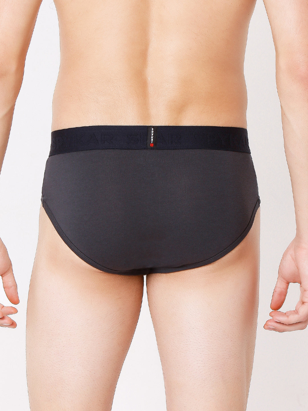 Men Premium Grey & Navy Cotton Blend Brief (Pack of 2)- UnderJeans by Spykar