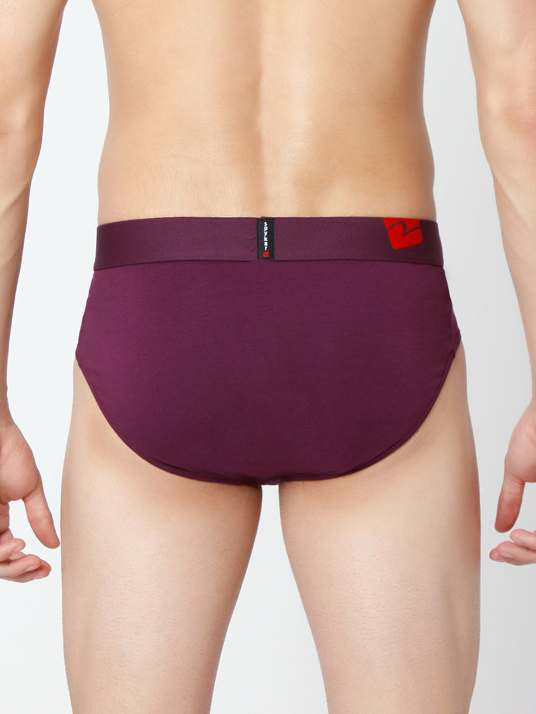 Men Premium Black & Purple Cotton Blend Brief (Pack of 2)- UnderJeans by Spykar