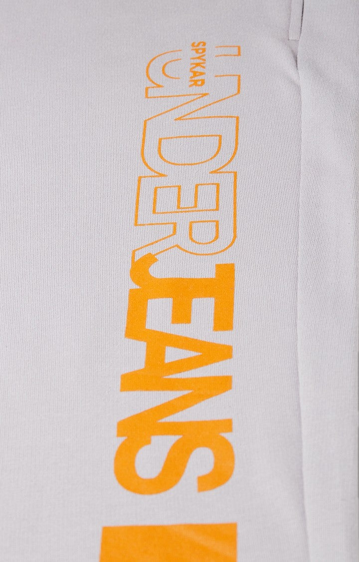 Grey Cotton Blend Solid Trackpants- UnderJeans by Spykar