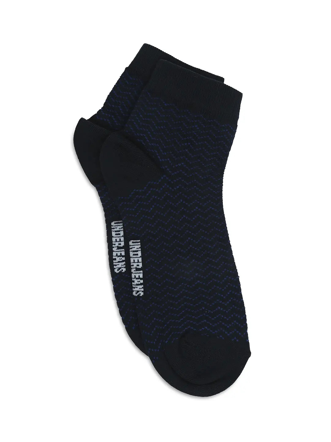 Men Premium Navy & Khaki Ankle Length Socks - Pack Of 2- Underjeans by Spykar