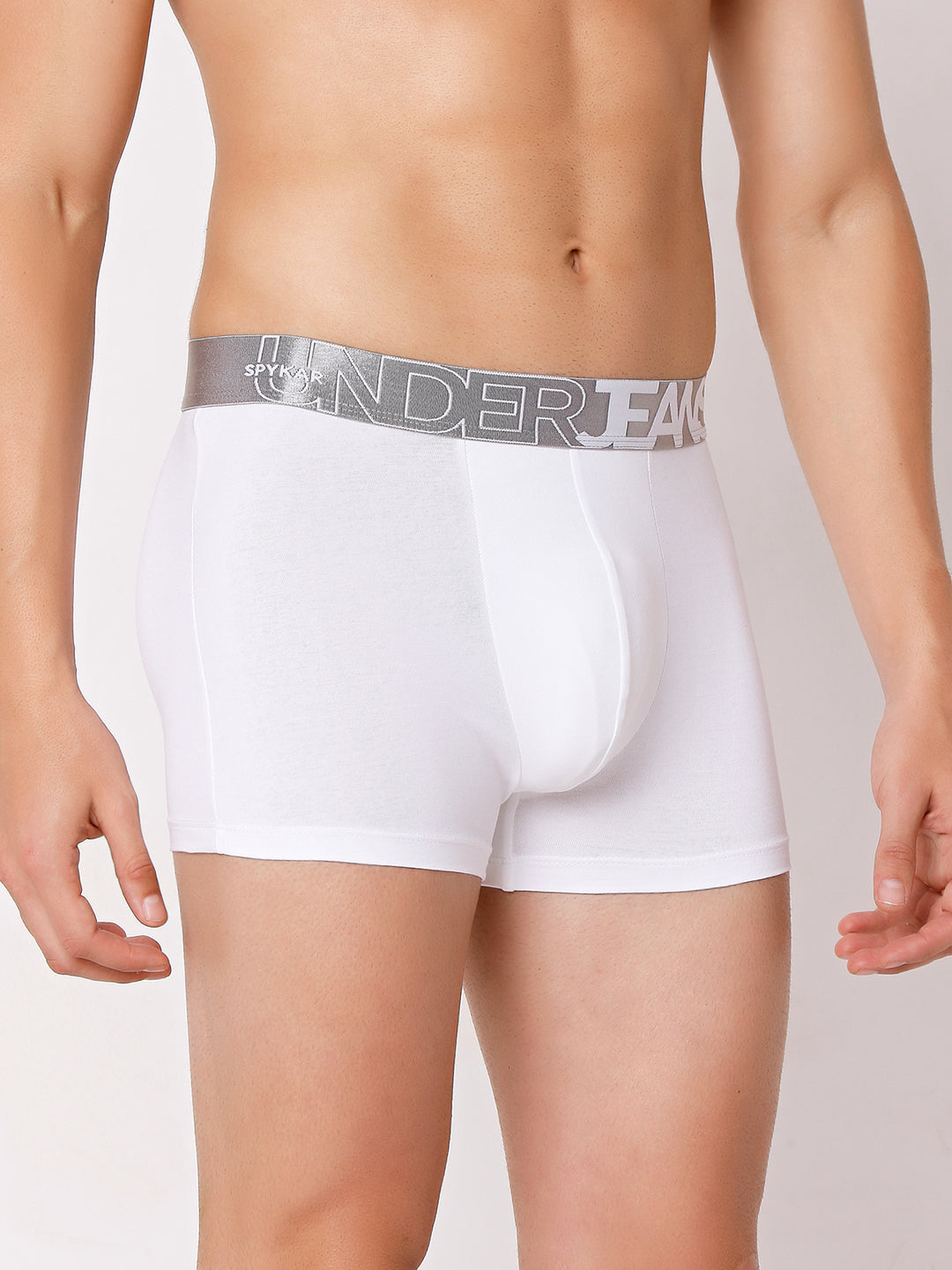 Men Premium Navy & White Cotton Blend Trunk (Pack of 2)- UnderJeans by Spykar